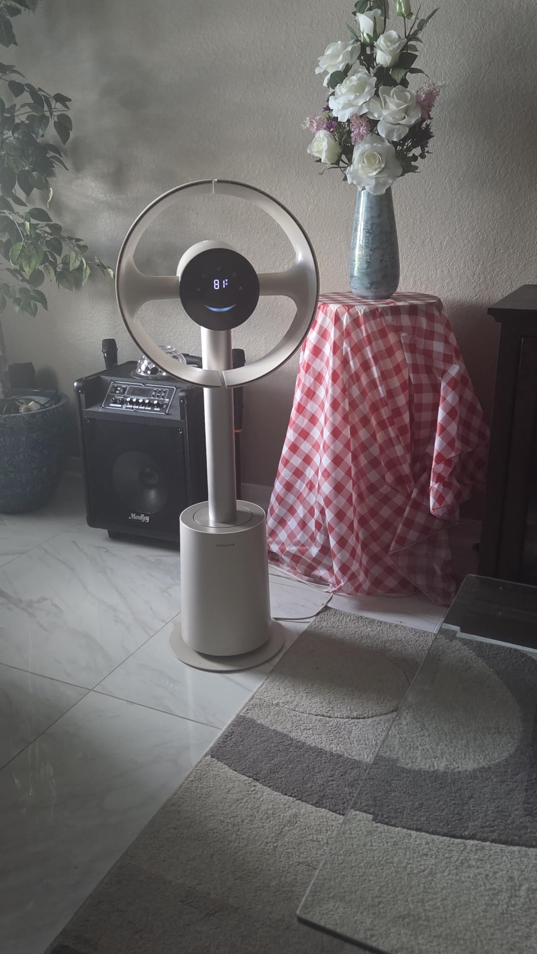 DREAME Bladeless Tower Fan for Bedroom, Smart Standing Fan with 270° Spatial Airflow for Whole-Room Circulation, 59ft/s High Velocity, 10 Speeds 3 Modes, Temperature-Adaptive Airflow, MF10-Beige customer photo 2
