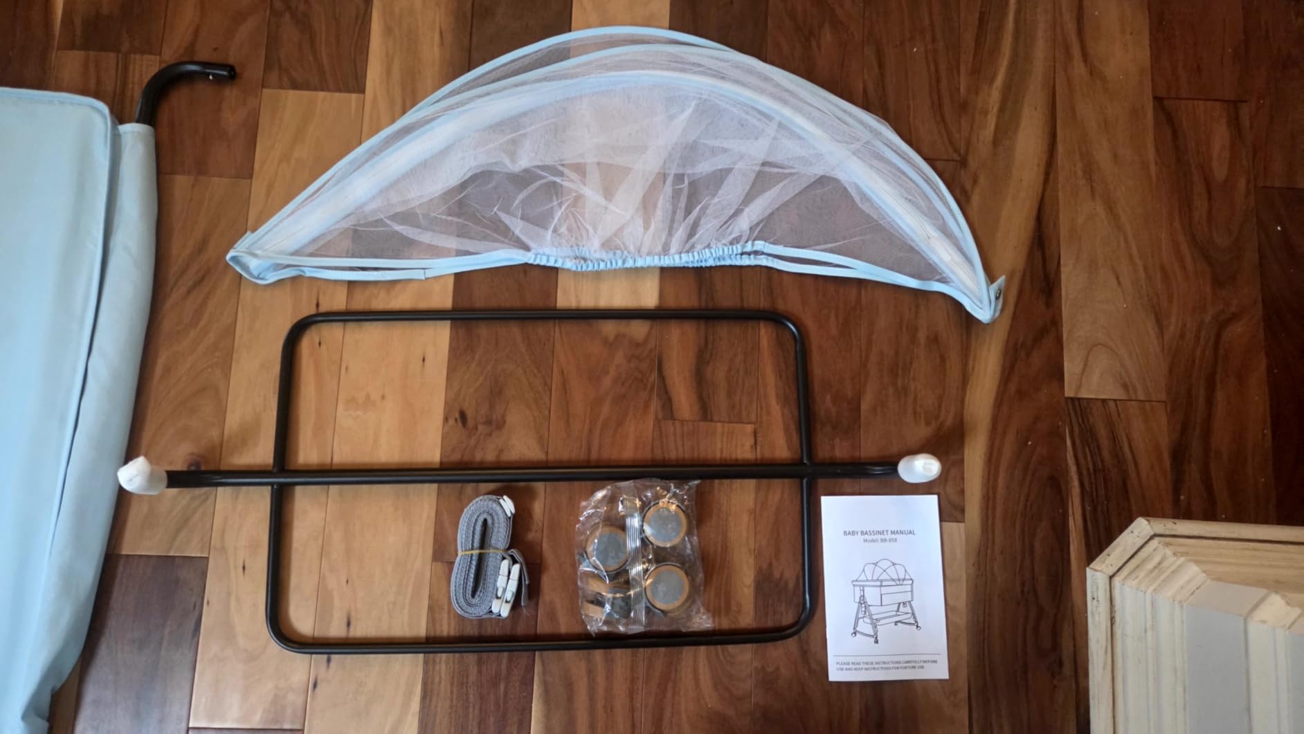 Baby Bassinets Bedside Sleeper with Wheels and Mattress, Cosleeping Baby Bed with Storage, Co-Sleeper Bassinet Attach to Bed, Bed Side Crib with Breathable Mesh, Height Adjustable(Gray) customer photo 2