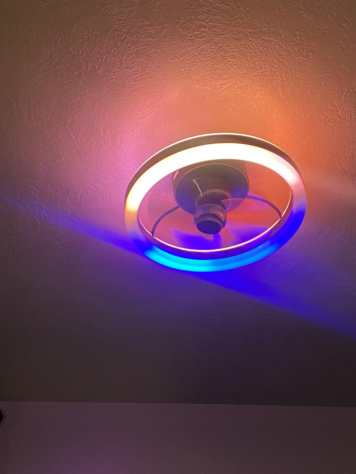 Govee Ceiling Fan with Lights, 20'' RGBIC Oscillating Flush Mount Bladeless Ceiling Fans with Lights and Remote, 12 Speeds Reversible DC Motor, 3100lm, Low Profile Ceiling Fan for Bedroom, Living Room customer photo 2
