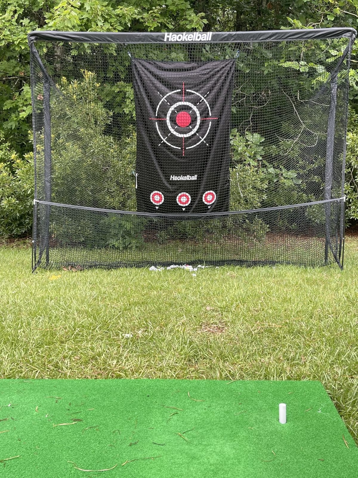 Golf Practice Net 10x8FT Driving Hitting Net & Simulator Cage | Backyard Outdoor, Indoor Golf Simulator, Real Ball Practice, Impact Screen, Ball Return, Side Barriers, Projection Ready customer photo 2
