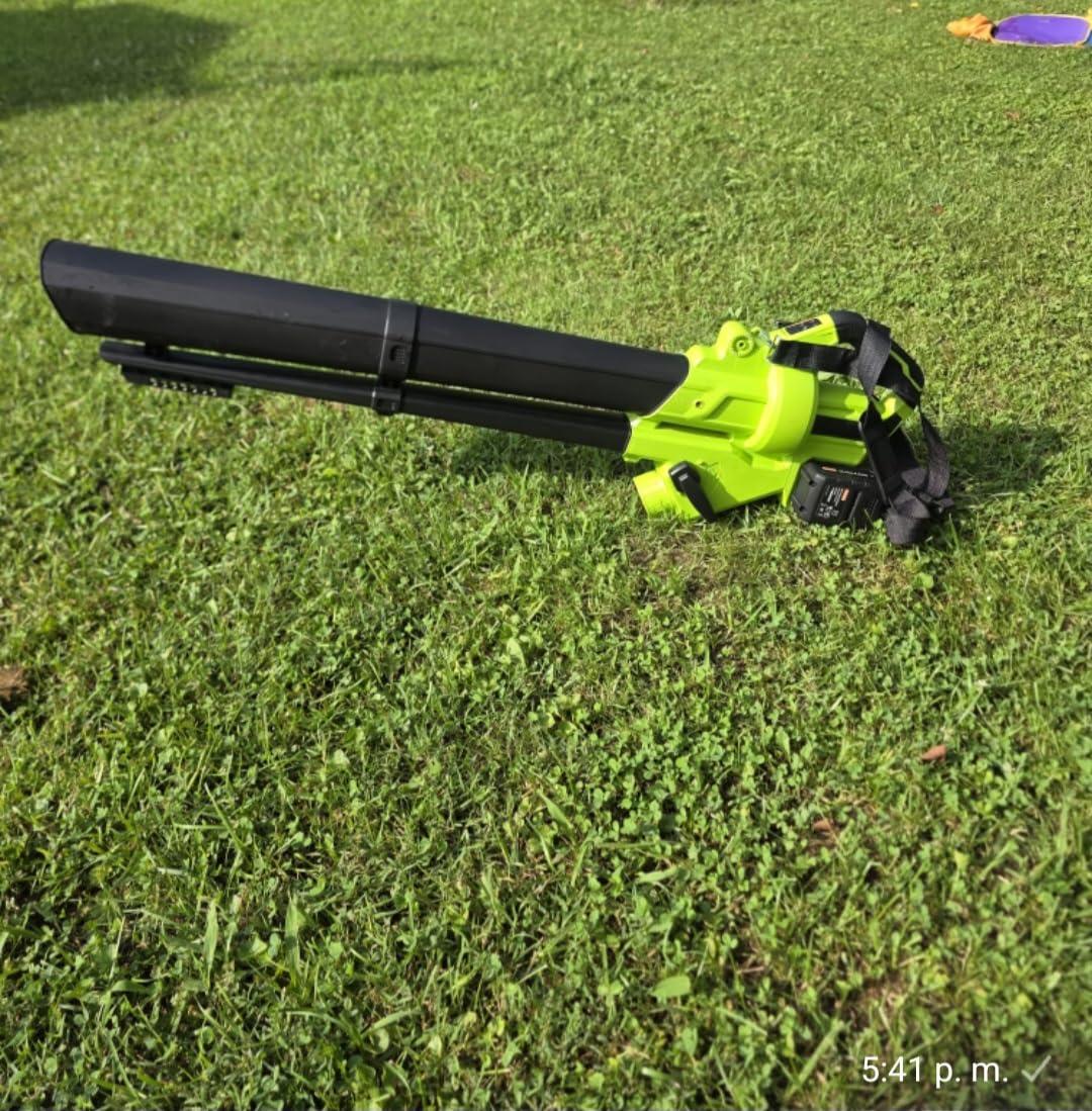 40V Cordless Leaf Blower & Vacuum, 3-in-1 Leaf Vacuum Mulcher with 40L Collection Bag, 520CFM 160 MPH Airflow, 6-Speeds Dial, 2x4.0Ah Batteries and Charger for Yard & Lawn Care, Orange customer photo 1
