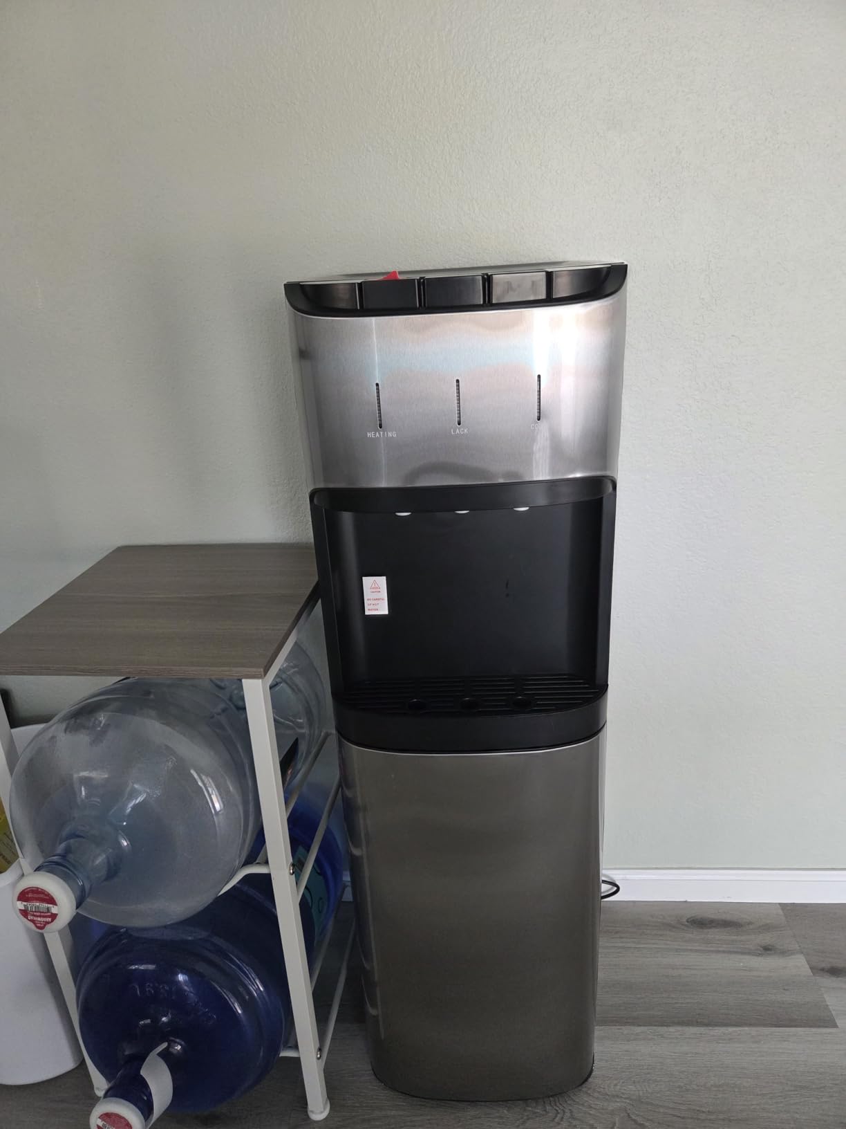 Bottom Loading Water Cooler Dispenser for 3-5 Gallon Bottles, 3 Temperature - Hot, Cold & Room Water with Child Lock, Ideal Design for Home & Office, Satin Silver customer photo 2