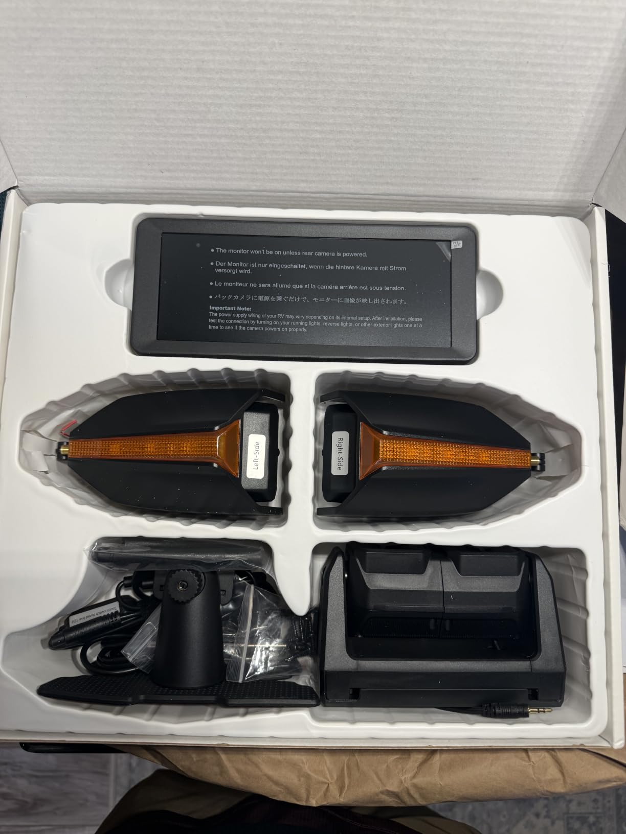 AUTO-VOX Wireless RV Backup Camera System,Dual Lens Rear and Side Coverage | 7.2