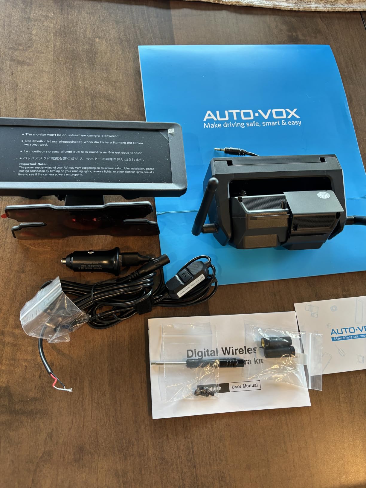AUTO-VOX Wireless RV Backup Camera System,Dual Lens Rear and Side Coverage | 7.2