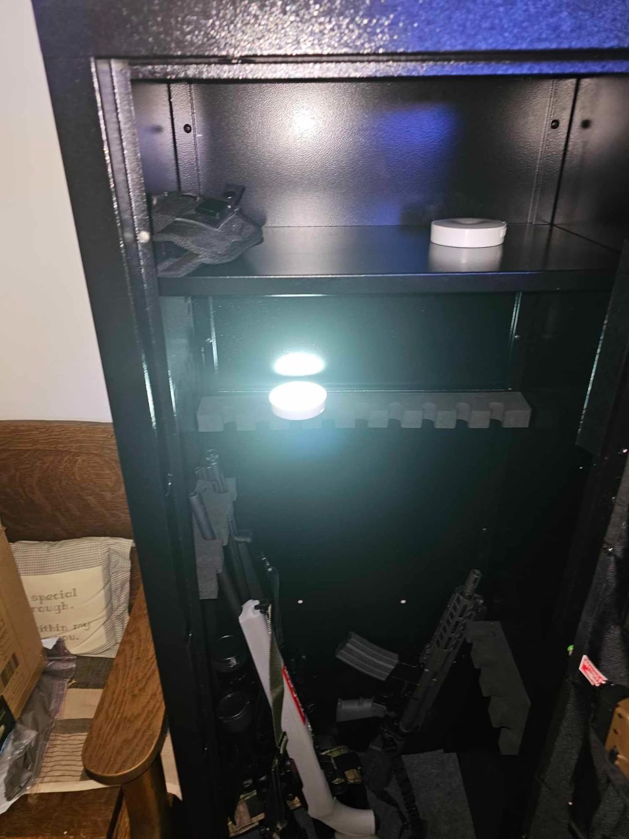 Kaer 12-21 Gun Safe for Rifles and Pistols, Up to 17 Long Rifle Cabinet and 4 Pistols with 3 Gun Racks, Removable Shelf for AR-15, Scoped Rifles, Shotguns, Keypad Lock Mute/Alarm/LED for Home, Garage customer photo 1