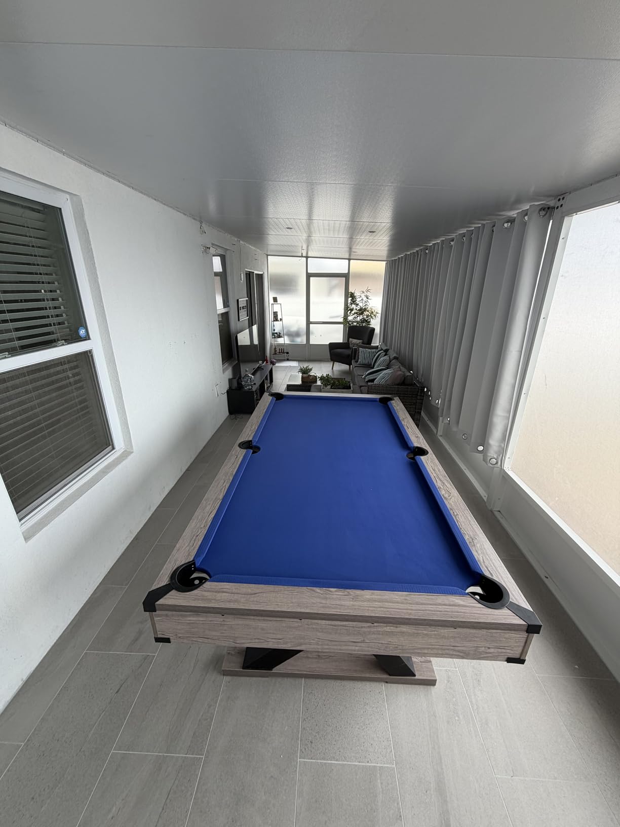 Garvee 7 FT Pool Table, Metal K-Leg Billiard Table, Red Cloth, 84x46x32 in customer photo 2