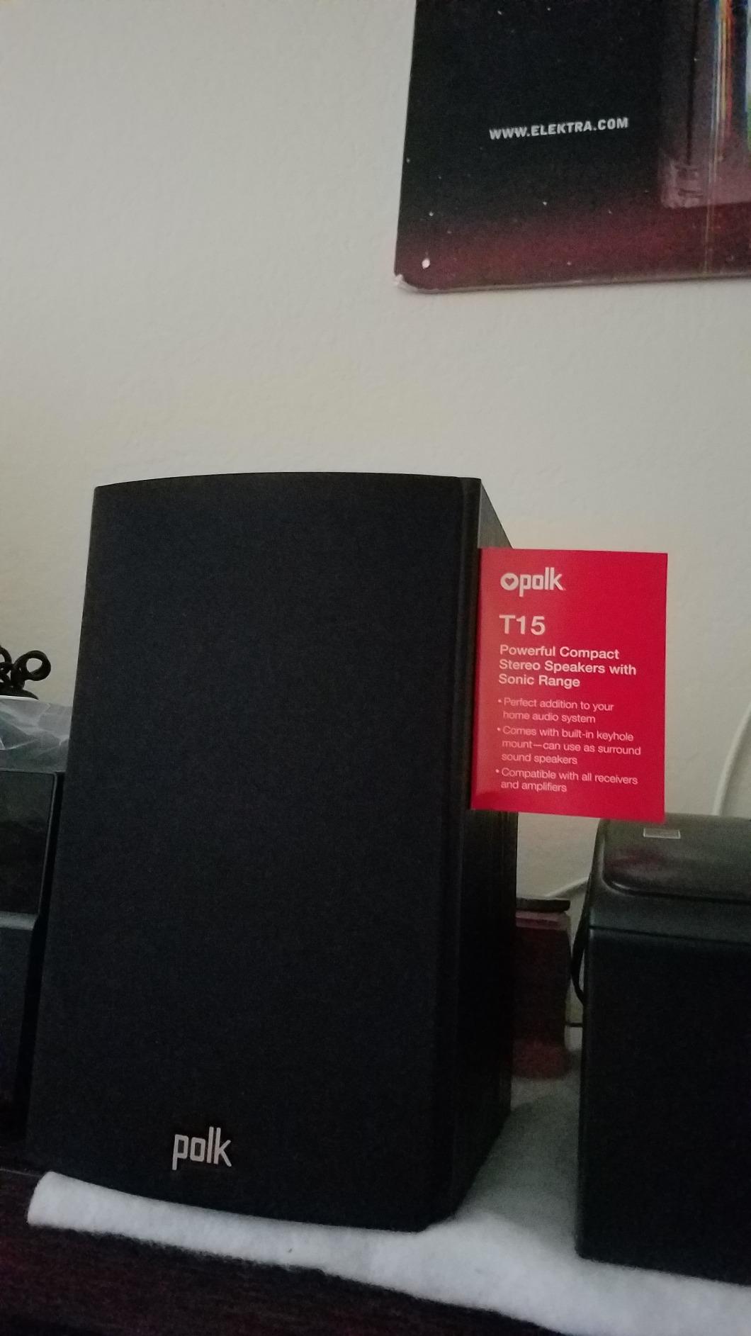 Polk Audio T15 100 Watt Home Theater Bookshelf Speakers, Black, 1 Pair customer photo 2
