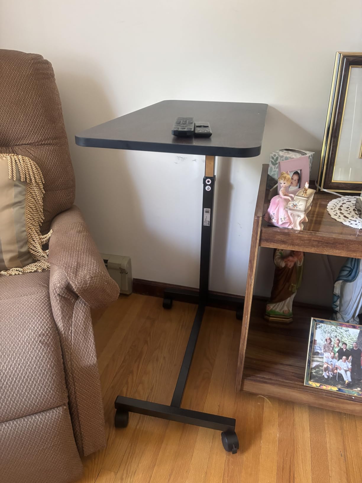 Drive Medical 13003 Non Tilt Top Overbed Table with Wheels, Chrome customer photo 2