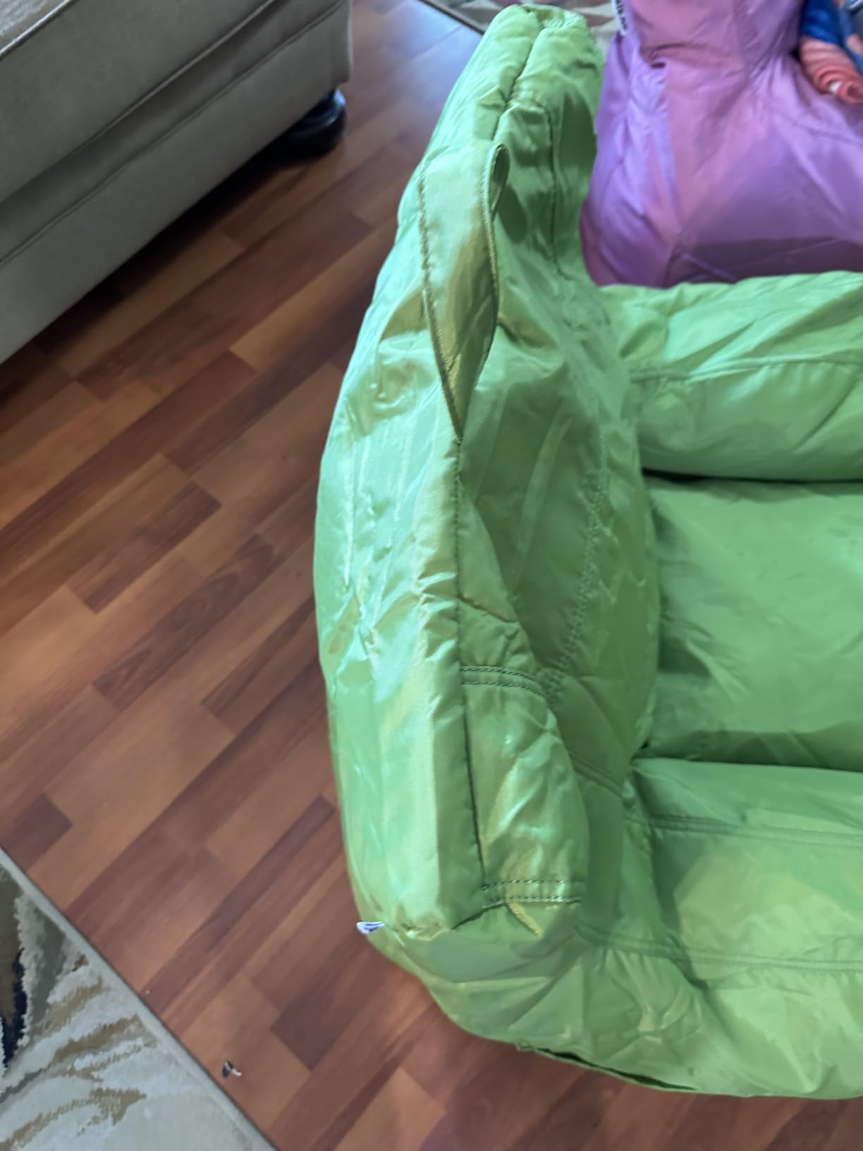 Big Joe Dorm Bean Bag Chair with Drink Holder and Pocket, Black Smartmax, Durable Polyester Nylon Blend, 3 feet customer photo 1