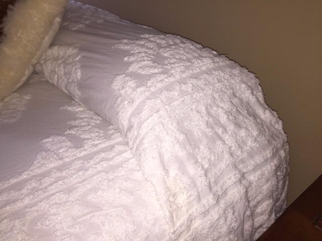 Beatrice Home Fashions Medallion Queen Cotton Chenille Bedspread, Ivory customer photo 2