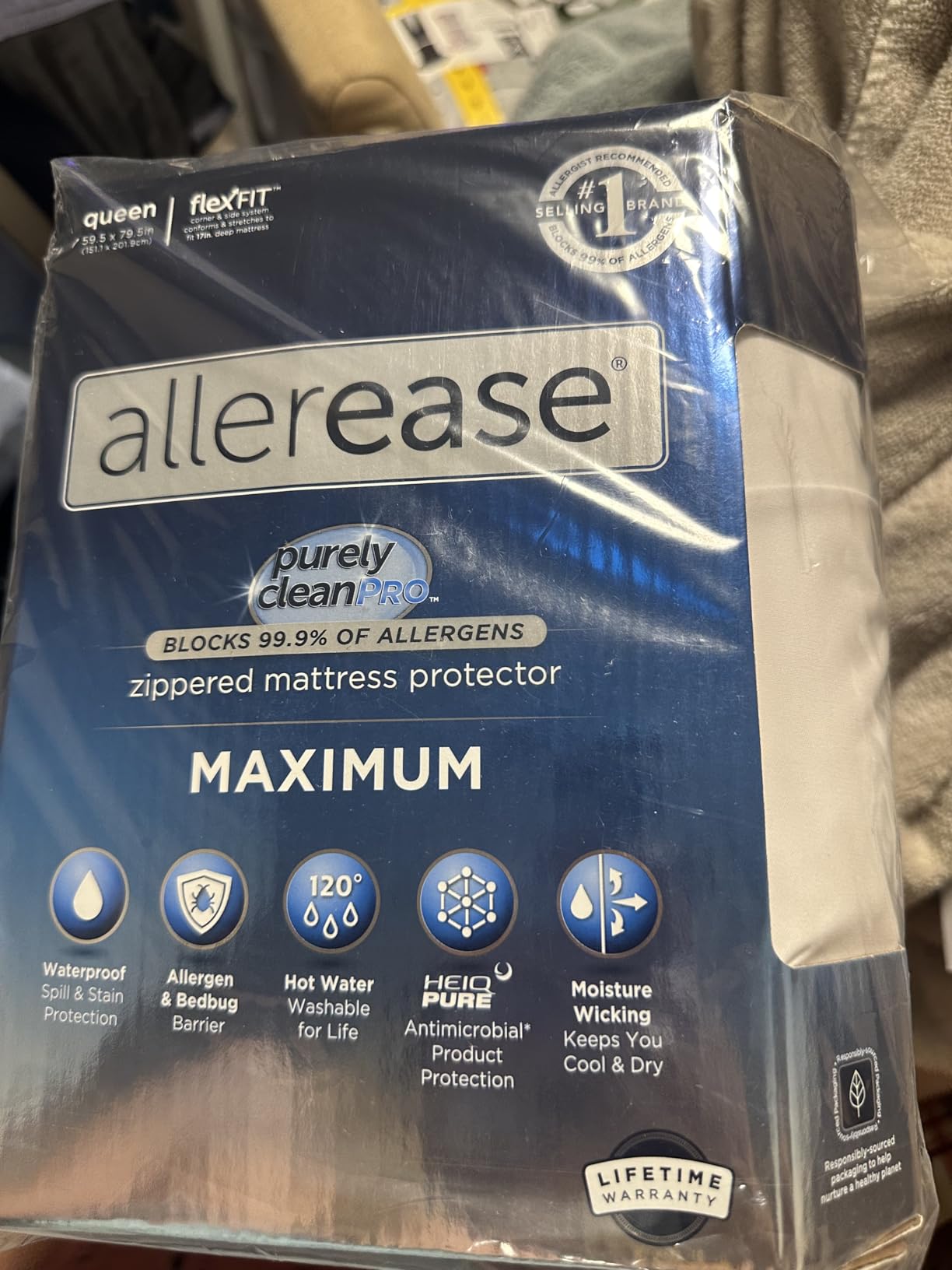 AllerEase Maximum Allergy Mattress Protector, Queen Size customer photo 1