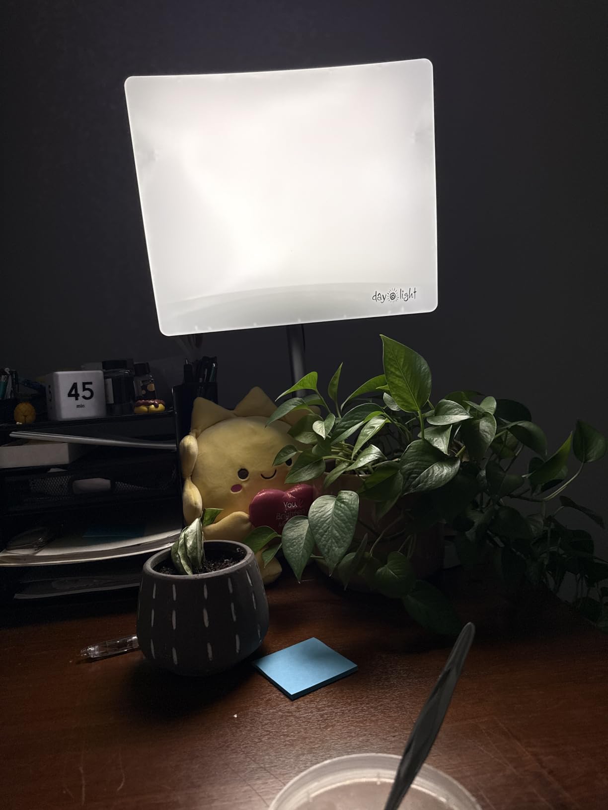 Carex Day-Light Classic Plus Sunlight Therapy Lamp - 10000 LUX Therapy Lamp at 12 Inches, LED Bright White Light with Adjustable Height and Brightness Levels for Mood, White customer photo 1
