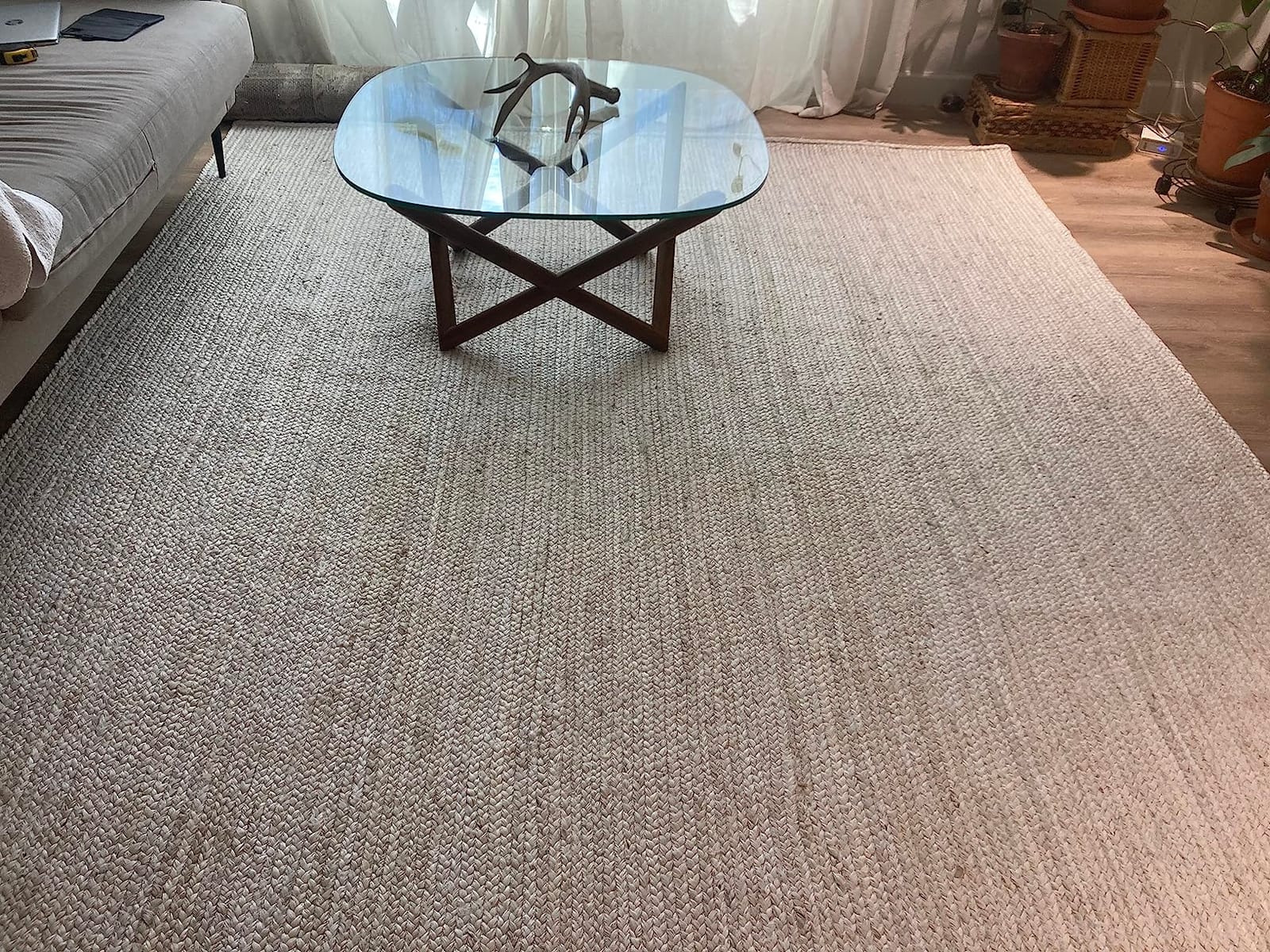 nuLOOM Rigo Natural Solid Flatweave Area Rug, 6' x 9' customer photo 2