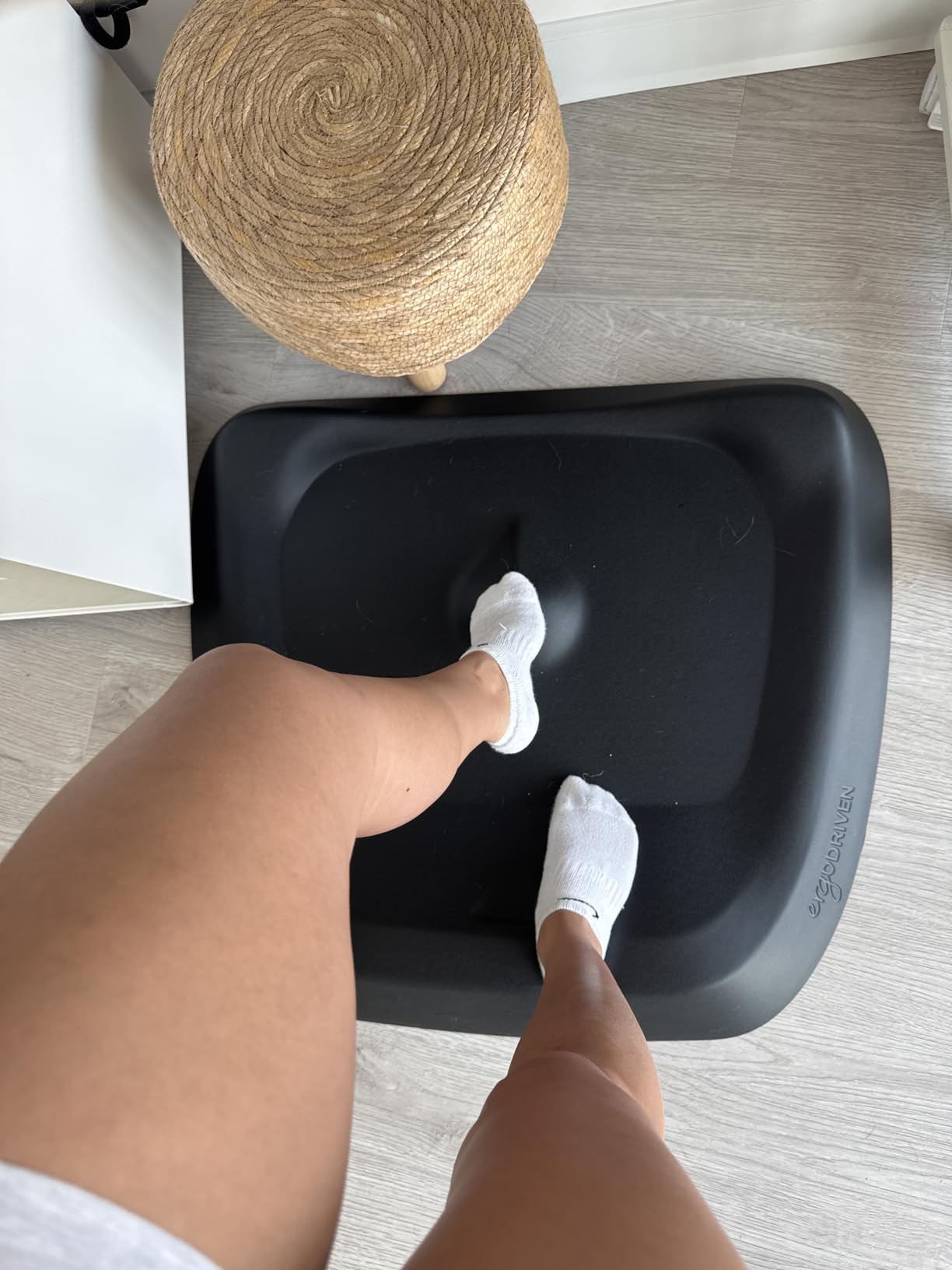 The Standing Desk Mat - Topo by Ergodriven | Premium Not-Flat Anti-Fatigue Standing Desk Mat with Calculated Terrain | Ultra-Thick Deluxe Comfort Foam, Durable, PVC-Free | Accessories | Obsidian Black customer photo 1