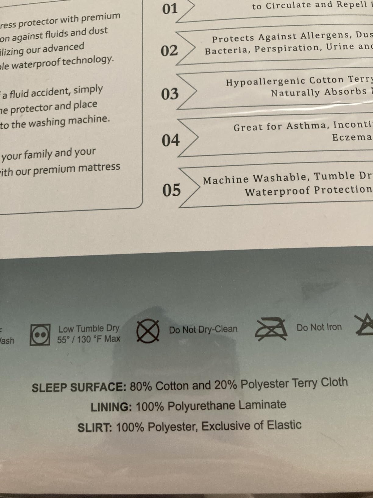 Handy Laundry Waterproof Mattress Protector – Breathable, Machine-Washable Mattress Cover – Perfect for Kids, Adults, and Pets – Extends Mattress Life. (Full Size) customer photo 2