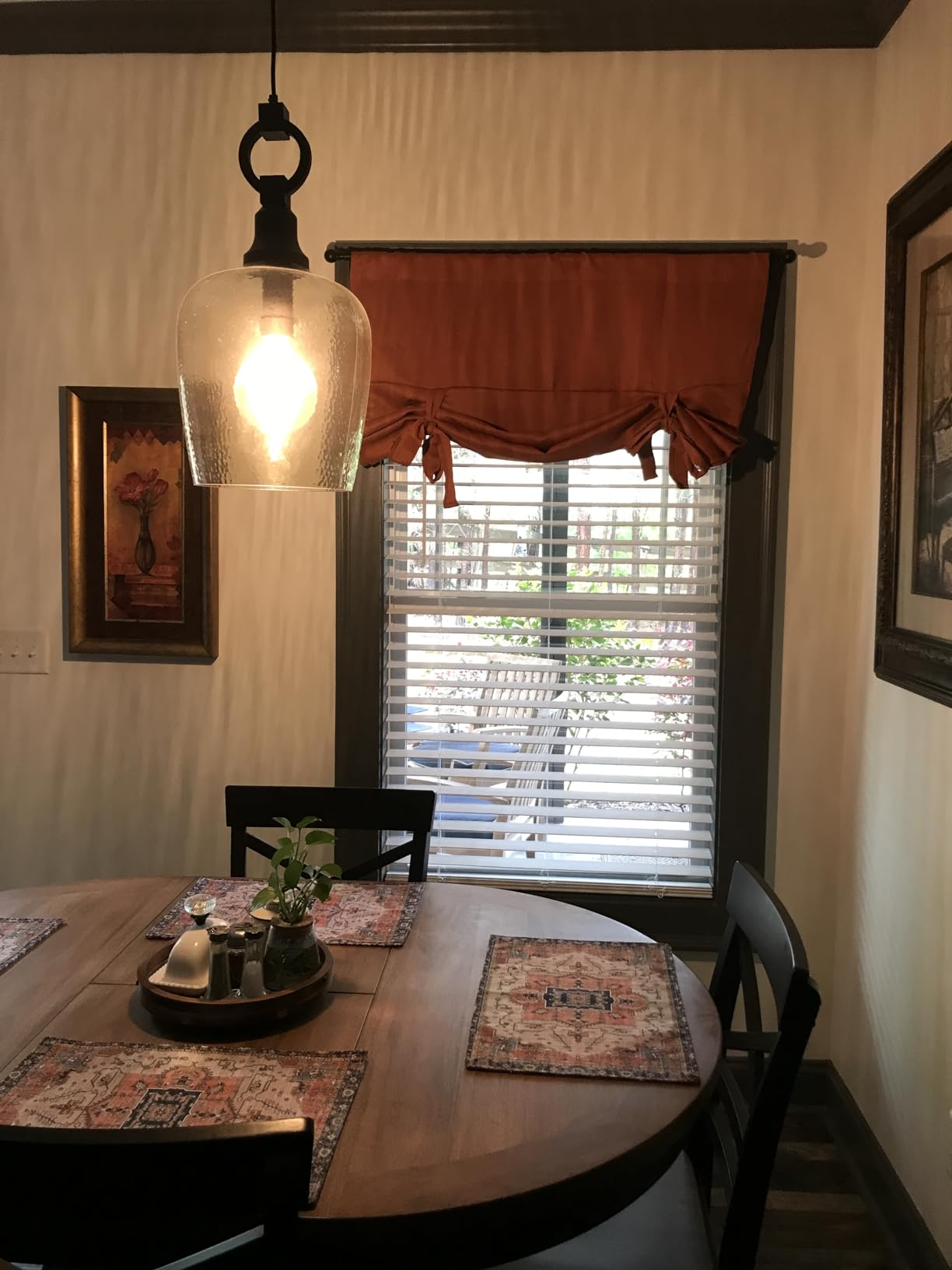 NICETOWN Thermal Insulated Blackout Short Curtain - Bathroom Curtain Gray Tie Up Shade for Small Window, Window Valance Balloon Roman Blind (Rod Pocket Panel, 46 inches W x 63 inches L) customer photo 1