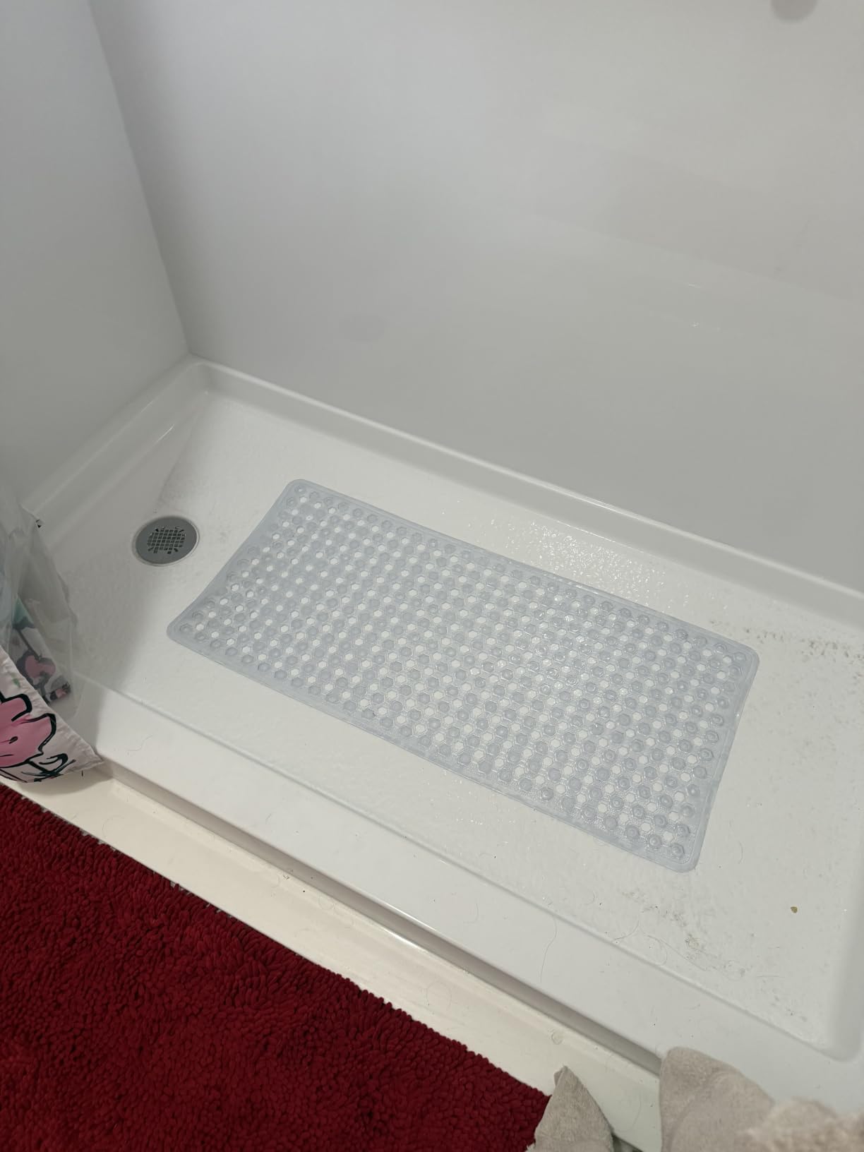 GORILLA GRIP Bath Tub Shower Mat, Bathtub Floor Liner, 35x16 Clear | Patented Large Mats, Machine Washable, Suction Cups and Drain Holes to Keep Tubs Clean, Soft on Feet, Bathroom Essentials customer photo 1