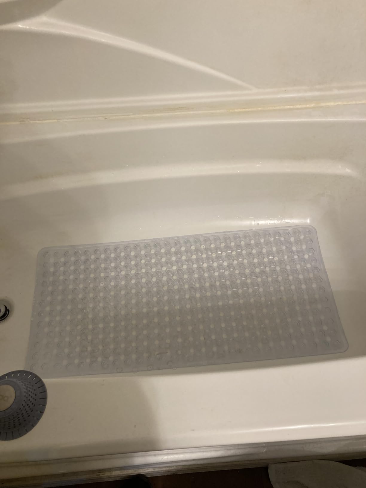 GORILLA GRIP Bath Tub Shower Mat, Bathtub Floor Liner, 35x16 Clear | Patented Large Mats, Machine Washable, Suction Cups and Drain Holes to Keep Tubs Clean, Soft on Feet, Bathroom Essentials customer photo 2