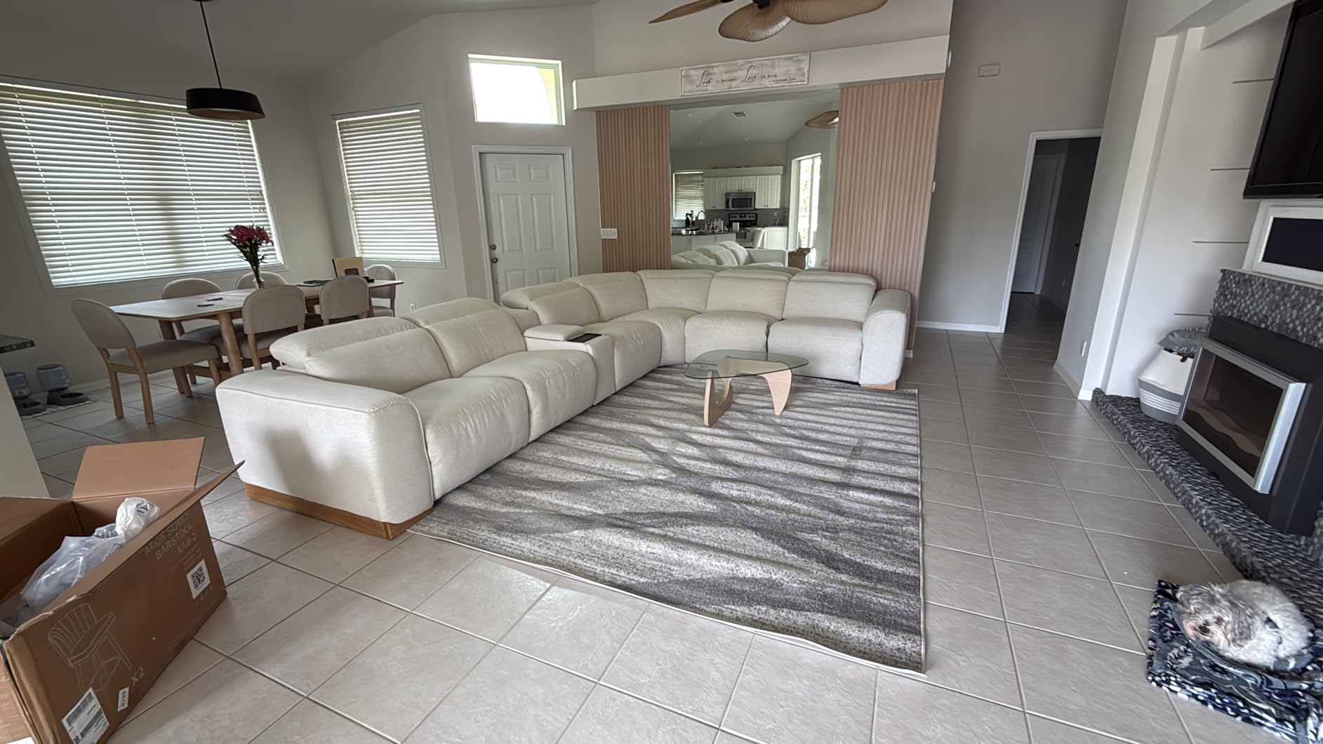 SAFAVIEH Area Rug 9x12 - Adirondack Collection - Large - Cream & Grey, Modern Wave Design, Non-Shedding & Easy to Clean, Ideal for Living Room, Bedroom, Dining Space (ADR125C) customer photo 2