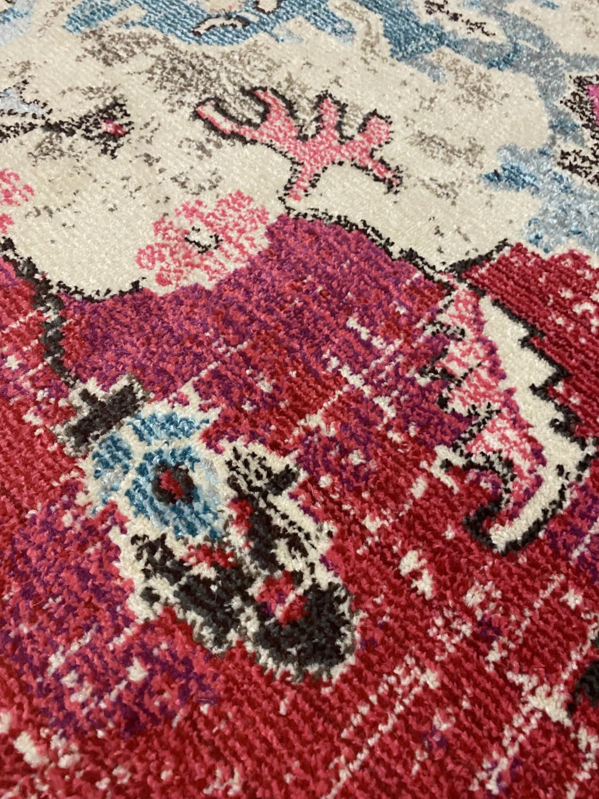 SAFAVIEH Monaco Collection Area Rug - 8' x 10', Navy & Light Blue, Non-Shedding & Easy to Clean, Distressed Medallion Design, Ideal for Living Room, Bedroom, Dining Space (MNC243N) customer photo 2