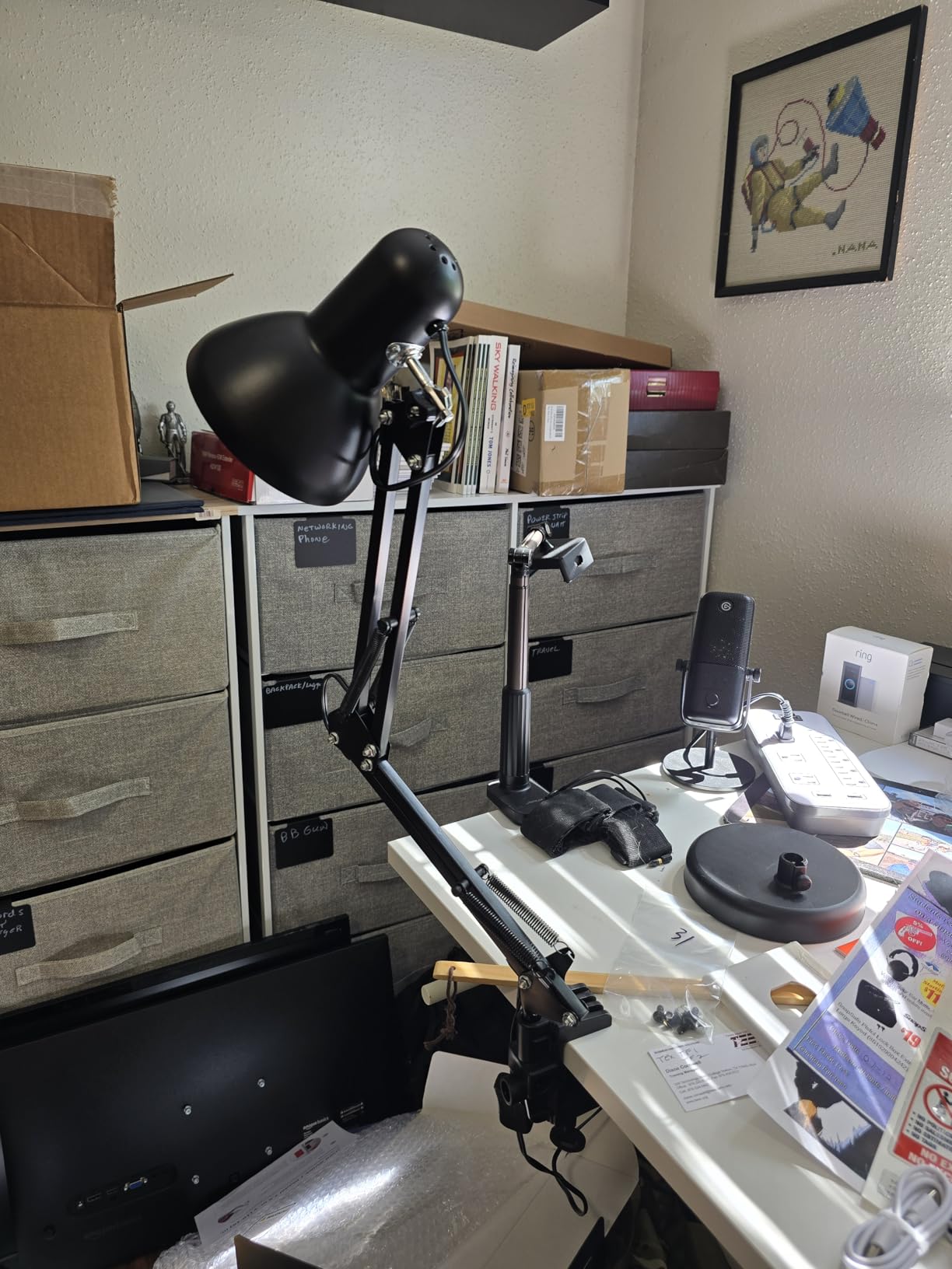 TORCHSTAR Metal Desk Lamp, Adjustable Swing Arm, E26, Black customer photo 1