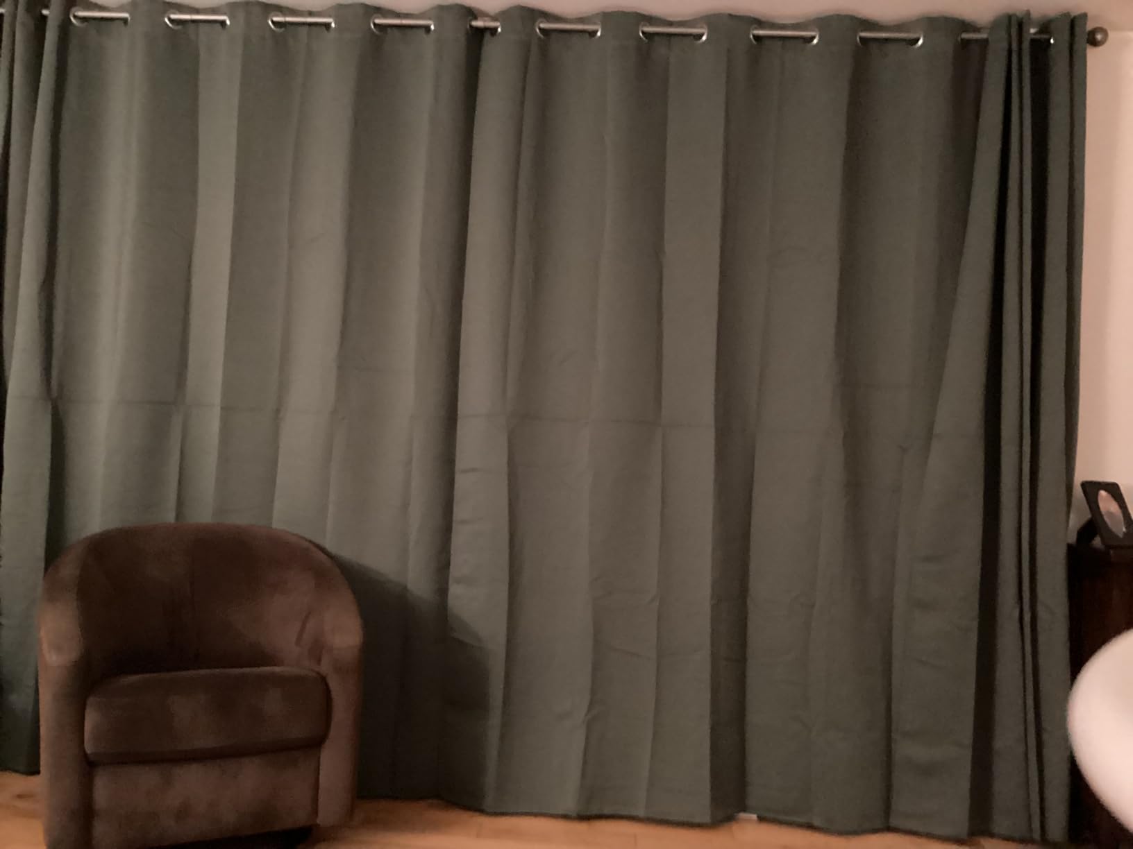 NICETOWN Grey Kitchen Blackout Short Curtain Panels for Bedroom, 45 Inch Long Thermal Insulated Grommet Top Blackout Draperies and Drapes (2 Panels, W42 x L45 -Inch, Grey) customer photo 2