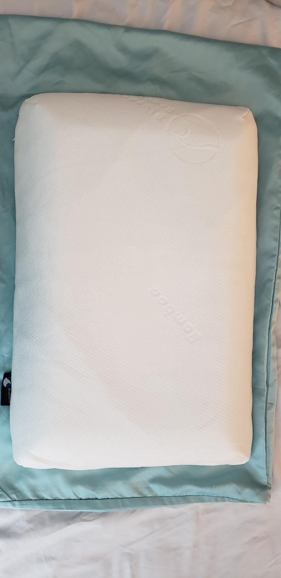 Bluewave Bedding Ultra Slim Gel Memory Foam Pillow for Stomach and Back Sleepers - Thin, Flat Design for Cervical Neck Alignment and Deeper Sleep (2.75-Inches Height, Standard Size) customer photo 1