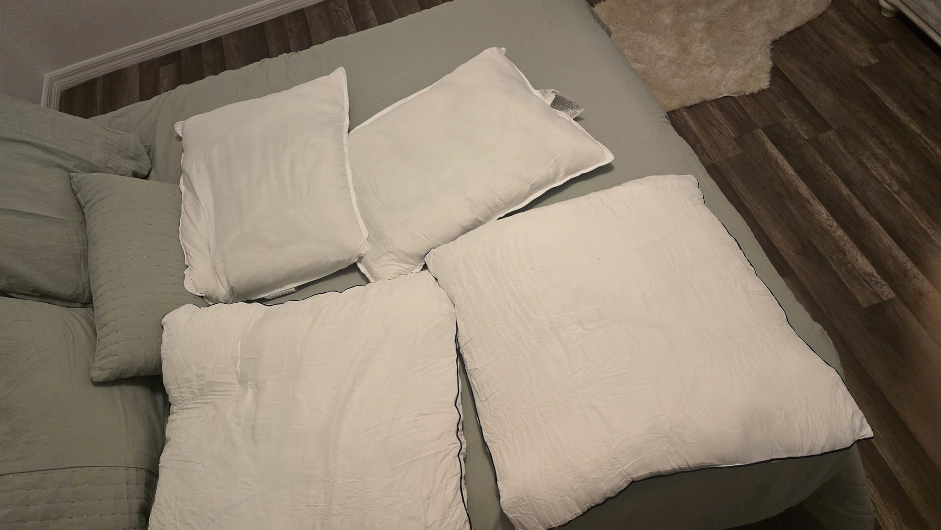 Amazon Basics Down Alternative Pillows for Stomach and Back Sleepers, Soft Density, Standard Size 26