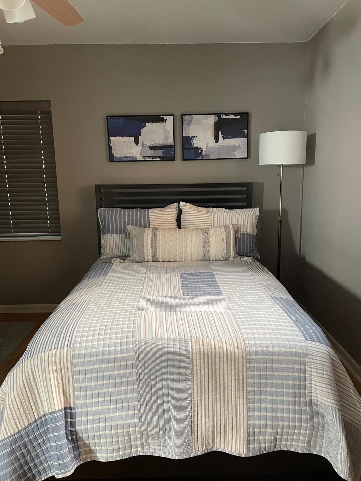 LEISURE TOWN Cotton King Mattress Pad Fitted Quilted Mattress Cover,White customer photo 2