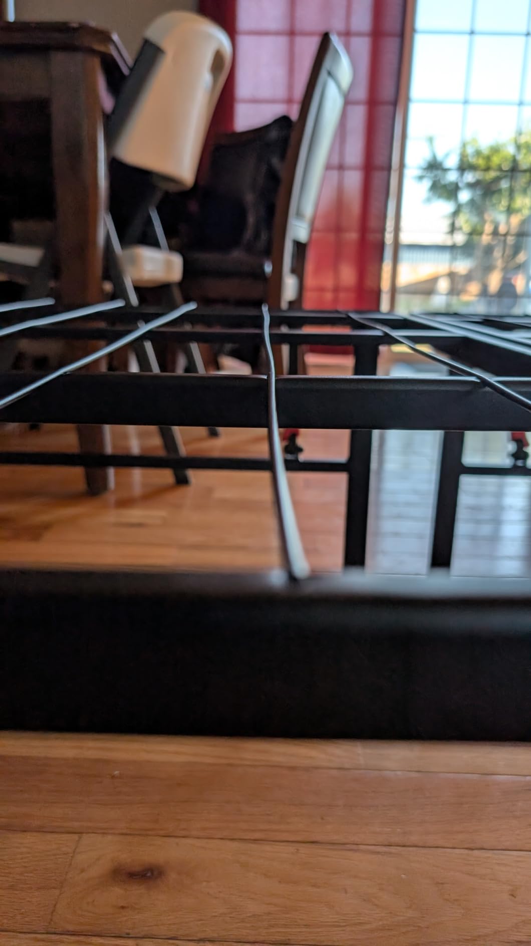 Amazon Basics Bed Frame with Storage, Foldable Metal Platform, Sturdy Steel, No Box Spring Needed, 14-inch High, Tool-Free Setup, Noise Free, Easy Assembly, Queen Size, Black customer photo 2