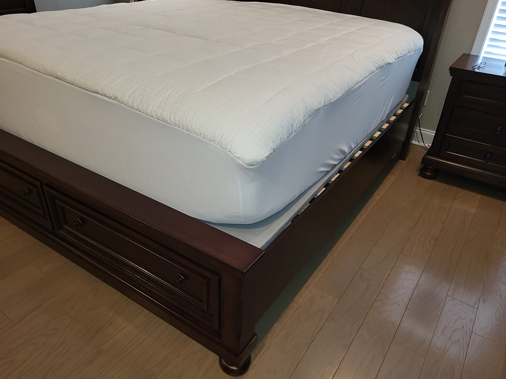 EASELAND Full Size Mattress Pad Cotton Pillow Top Mattress Topper White | Cooling Mattress Cover Cotton Top,8-21