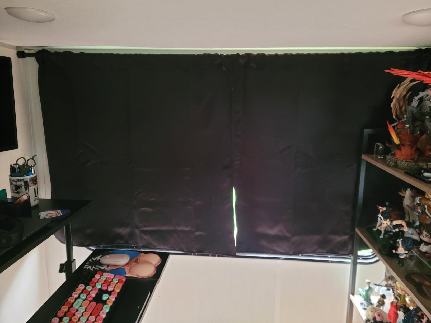 RYB HOME Bedroom Blackout Curtains 45 inches Length, Black customer photo 1