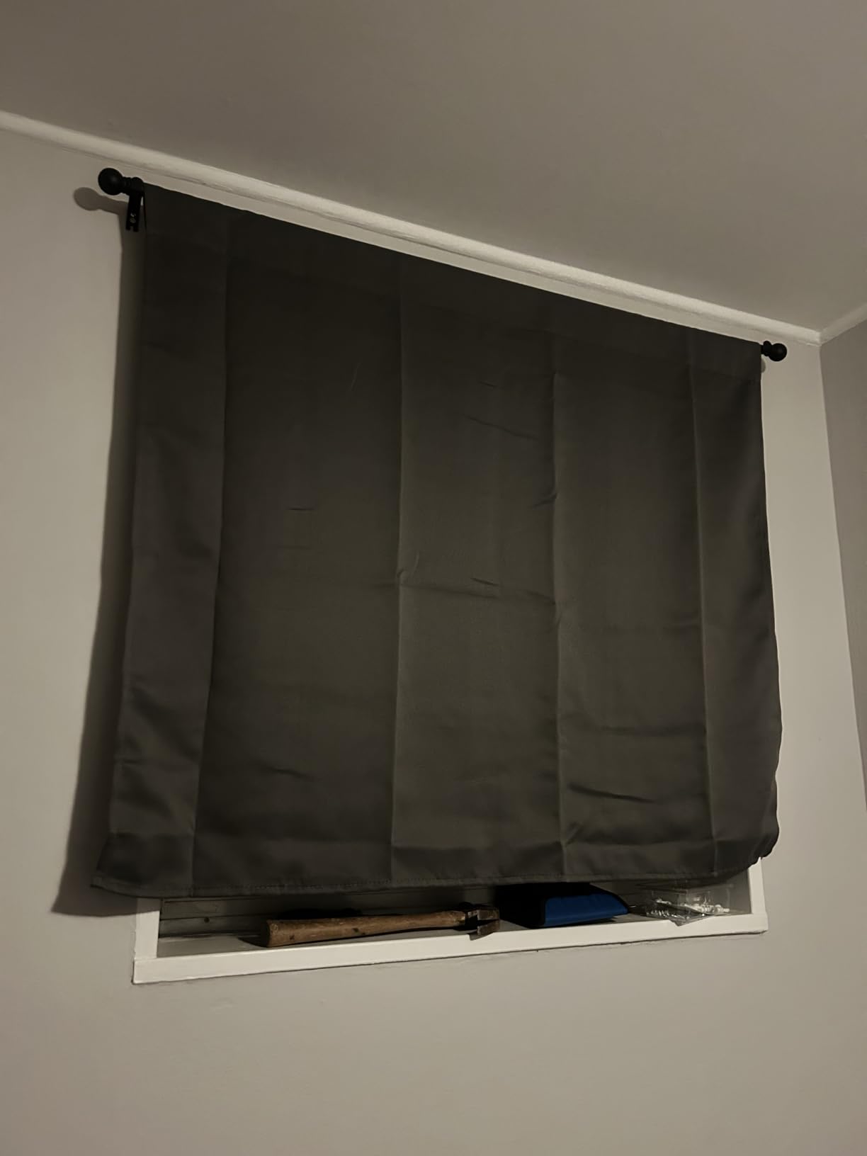 RYB HOME Bedroom Blackout Curtains 45 inches Length, Black customer photo 2