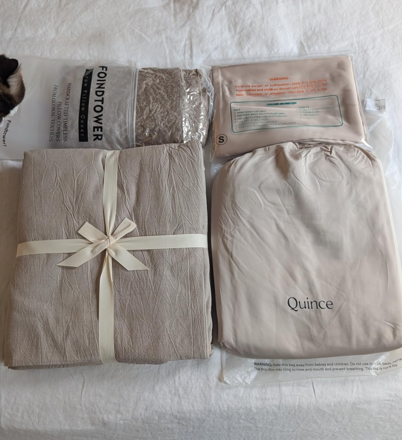 MooMee Duvet Cover Set 100% Washed Cotton Linen Like Queen customer photo 1