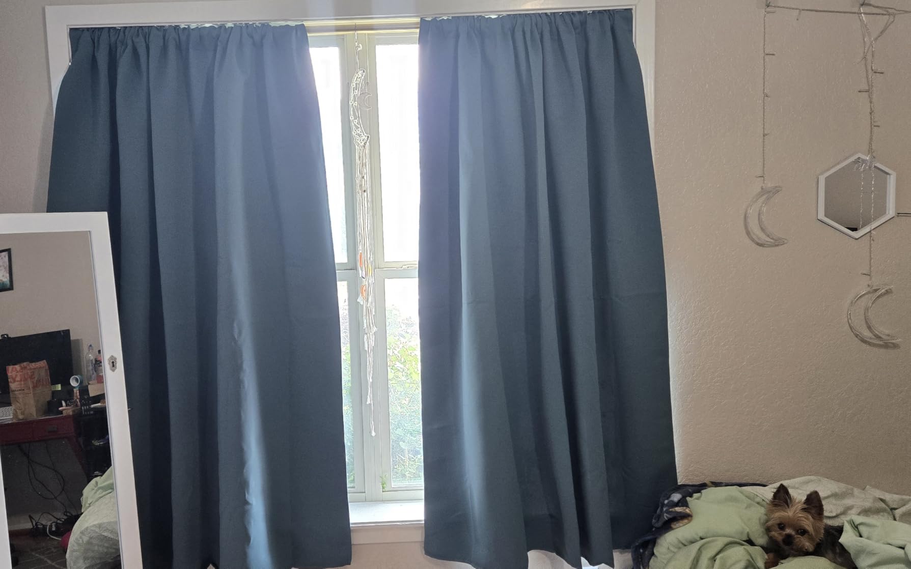 NICETOWN Black Out Short Curtain Panels for Kitchen - Energy Smart Decoration Thermal Insulating Blackout Drapes/Draperies for Bathroom Small Window (2 Panels,42 in x 45 in (W x L)) customer photo 1