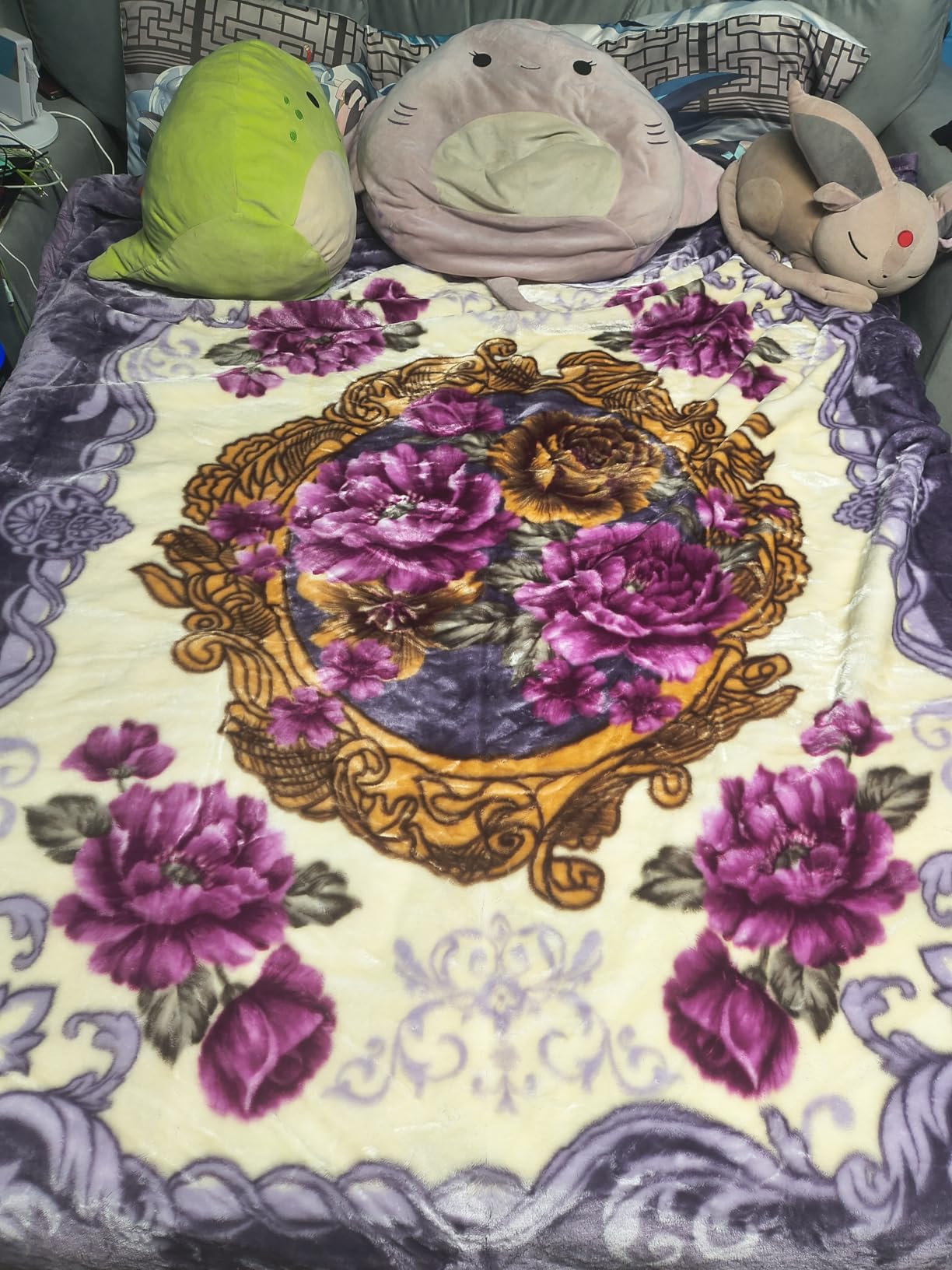 JYK Queen Size Faux Mink Fleece Blanket, 2 Ply 520GSM 5LB Blanket 75
