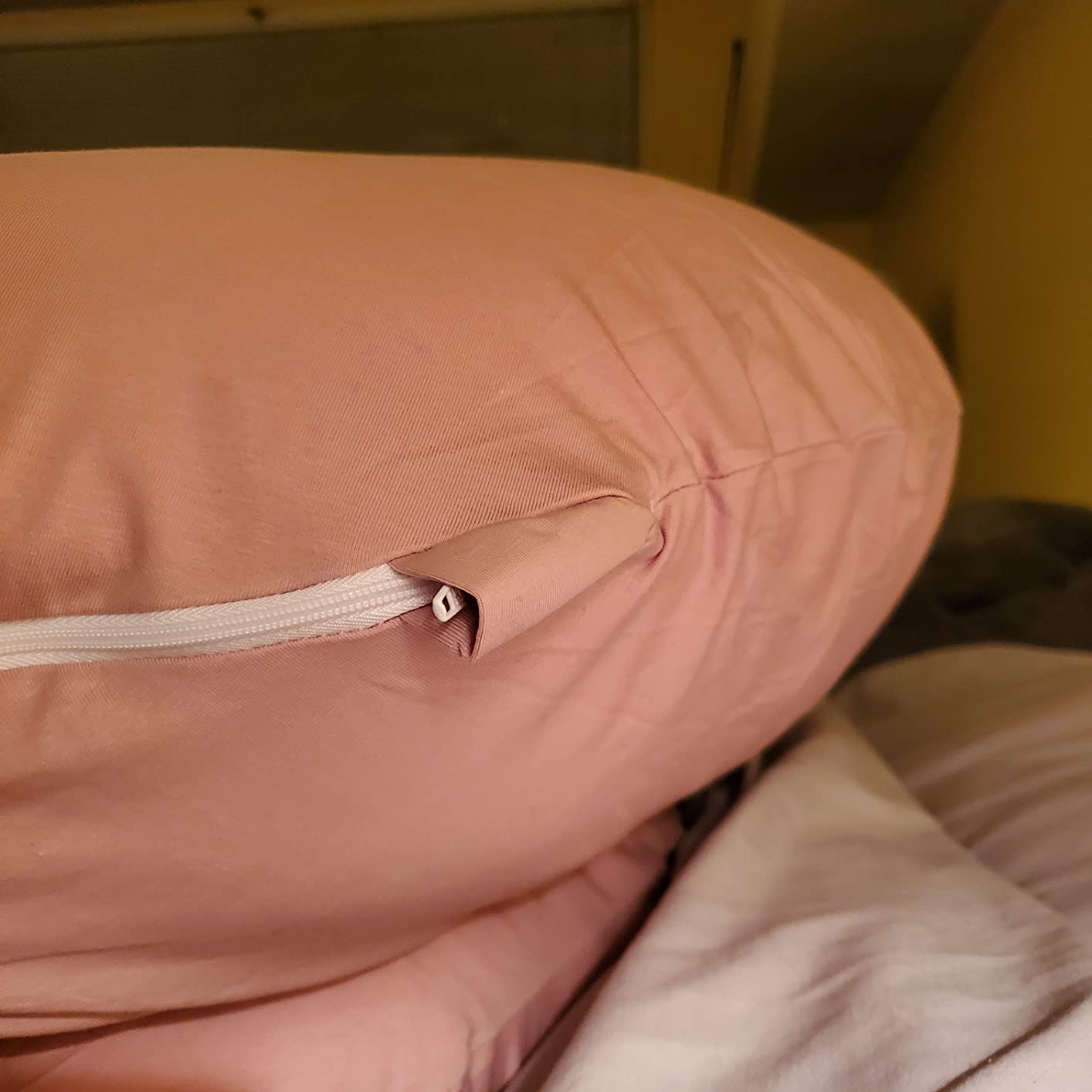 INSEN Pregnancy Pillow for Sleeping, Maternity Pillow with Jersey Cotton Cover,C Shaped Body Pillow for Pregnant (Natural Gray) customer photo 1