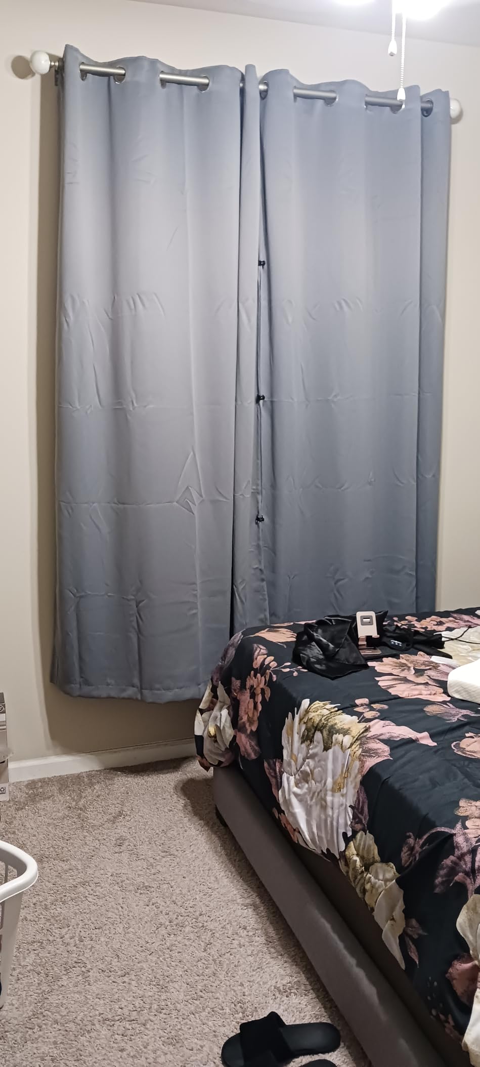 Yakamok Grey 100% Blackout Curtain Panels 84 inches, 52