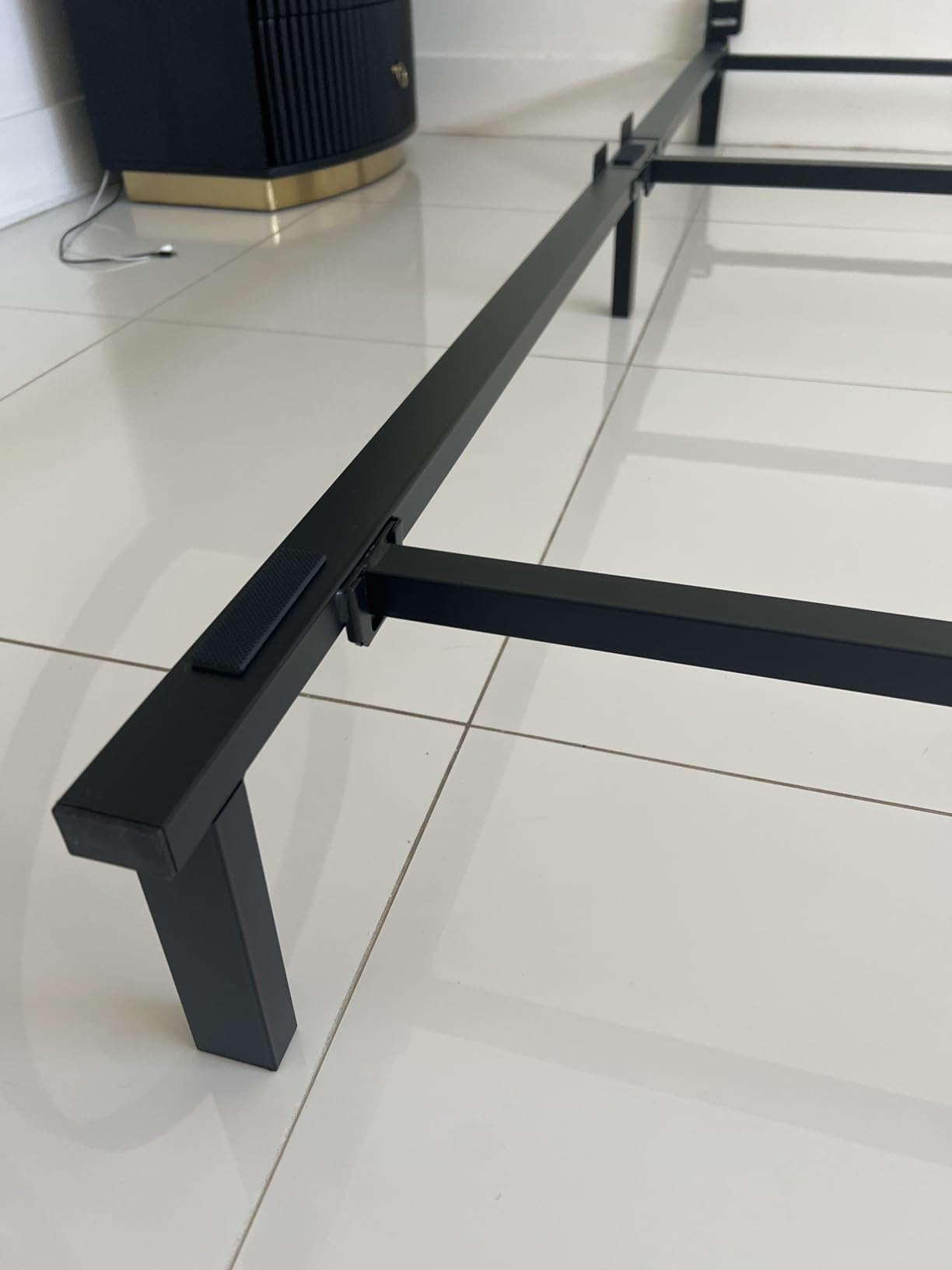Amazon Basics Metal Bed Frame, 9-Leg Support Base for Box Spring and Mattress, King-Size, Tool-Free Easy Assembly, 79.6