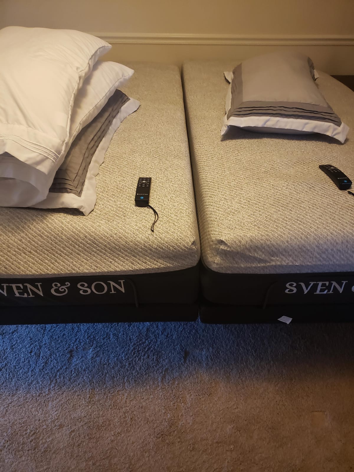 Sven & Son Platinum Adjustable Bed Base Frame + 14 inch Hybrid Spring Matt (Medium Soft), Lumbar Support, Head-Pillow-Tilt, Massage, Under-Bed Lights, USB - Split King customer photo 1