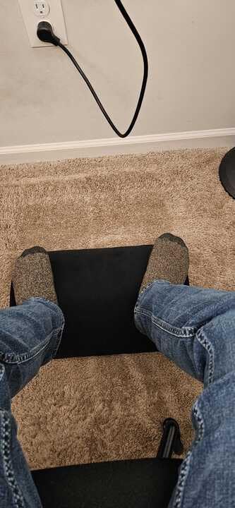 ErgoFoam Foot Rest for Under Desk at Work Adjustable - Chiropractor-Endorsed, High-Density Foam, Velvet (Black) customer photo 2