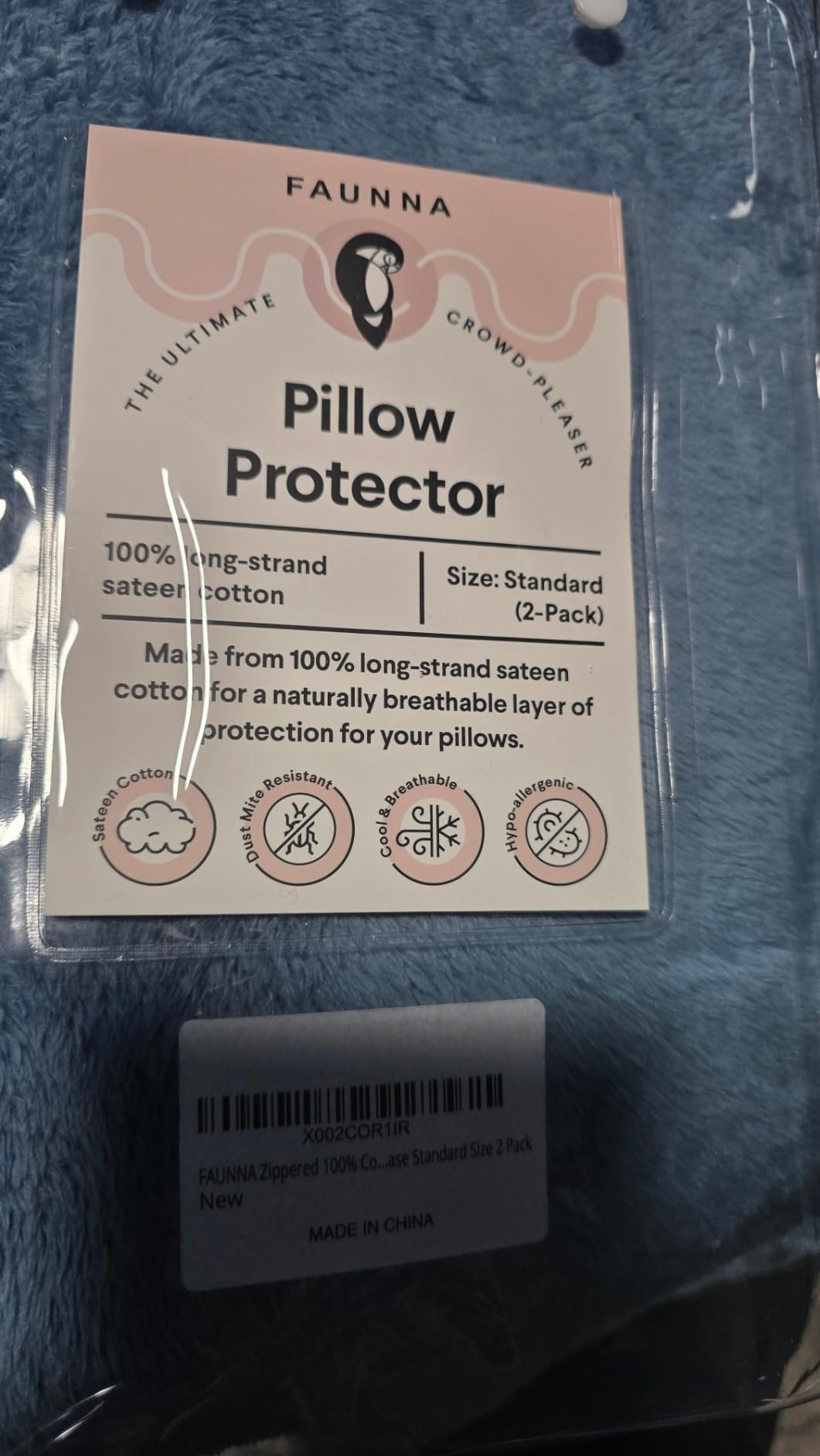 FAUNNA 600TC 100% Cotton Pillow Protectors, Standard Size (20x26), 4 Pack customer photo 1