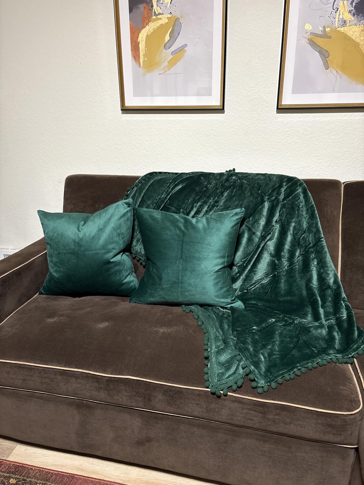 RainRoad Velvet Gray Throw Pillow Covers18x18 Inch,Set of 2 customer photo 1