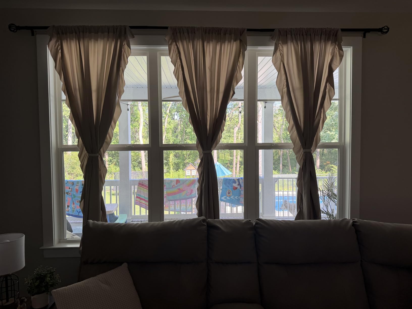 Lush Decor Reyna Ruffle Window Curtain Panel Set, Pair, 54