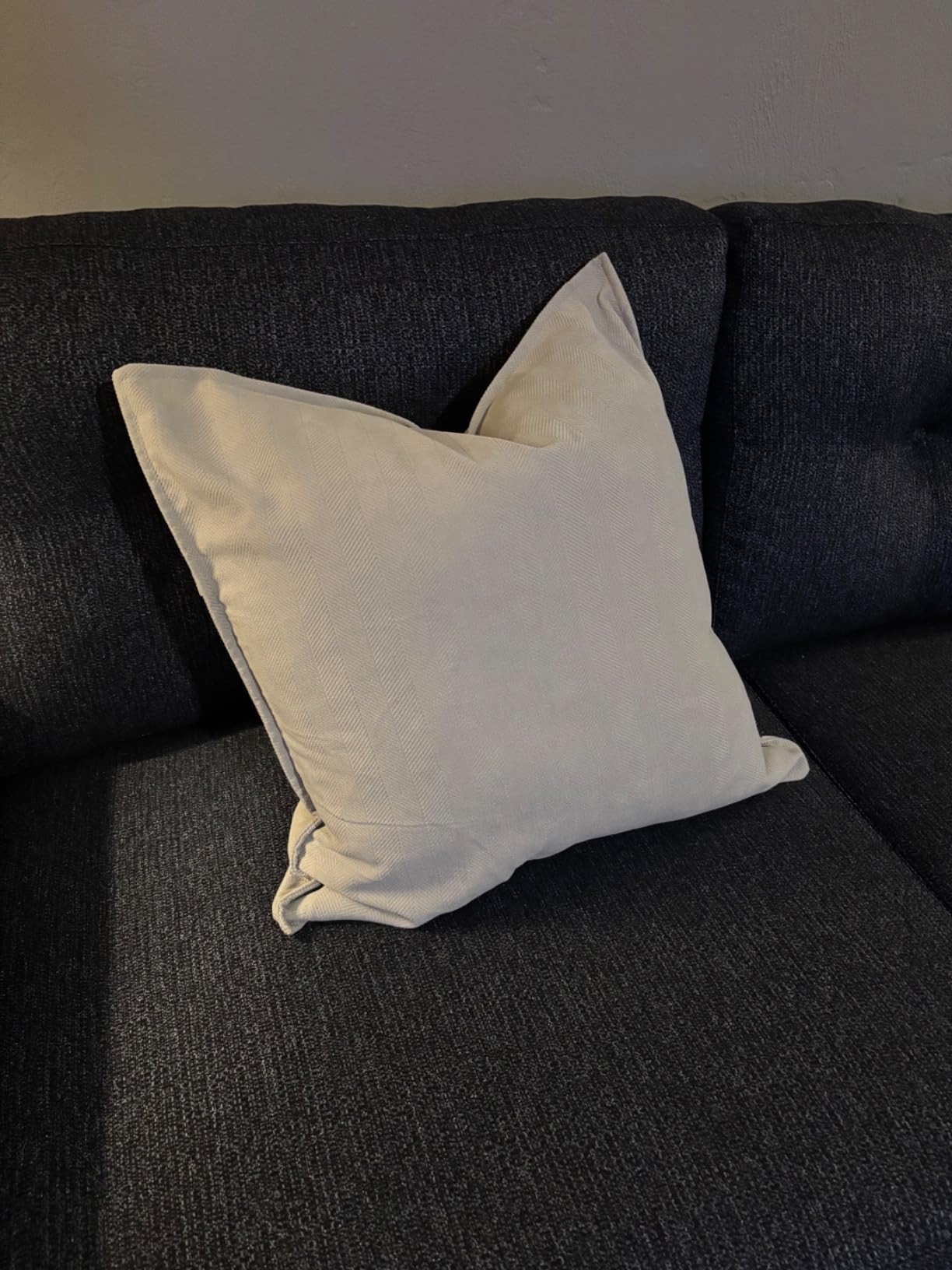 JA COMFORTS Premium Goose Down Feather Throw Pillow Inserts - Set of 1, 63oz High Filling Weight, 28x28, 5% Down Filling, 250 TC Cotton Cover, Square, White customer photo 2