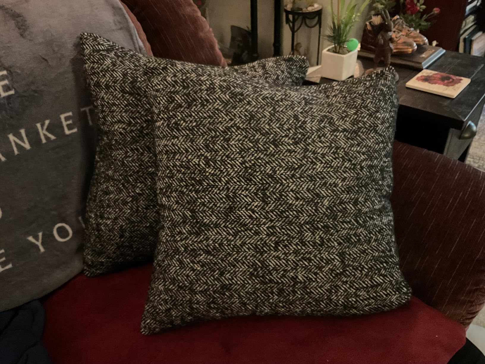 EDOW Throw Pillow Inserts, Set of 2 Lightweight Down Alternative Polyester Pillow, Couch Cushion, Sham Stuffer, Machine Washable (White, 18x18) customer photo 1
