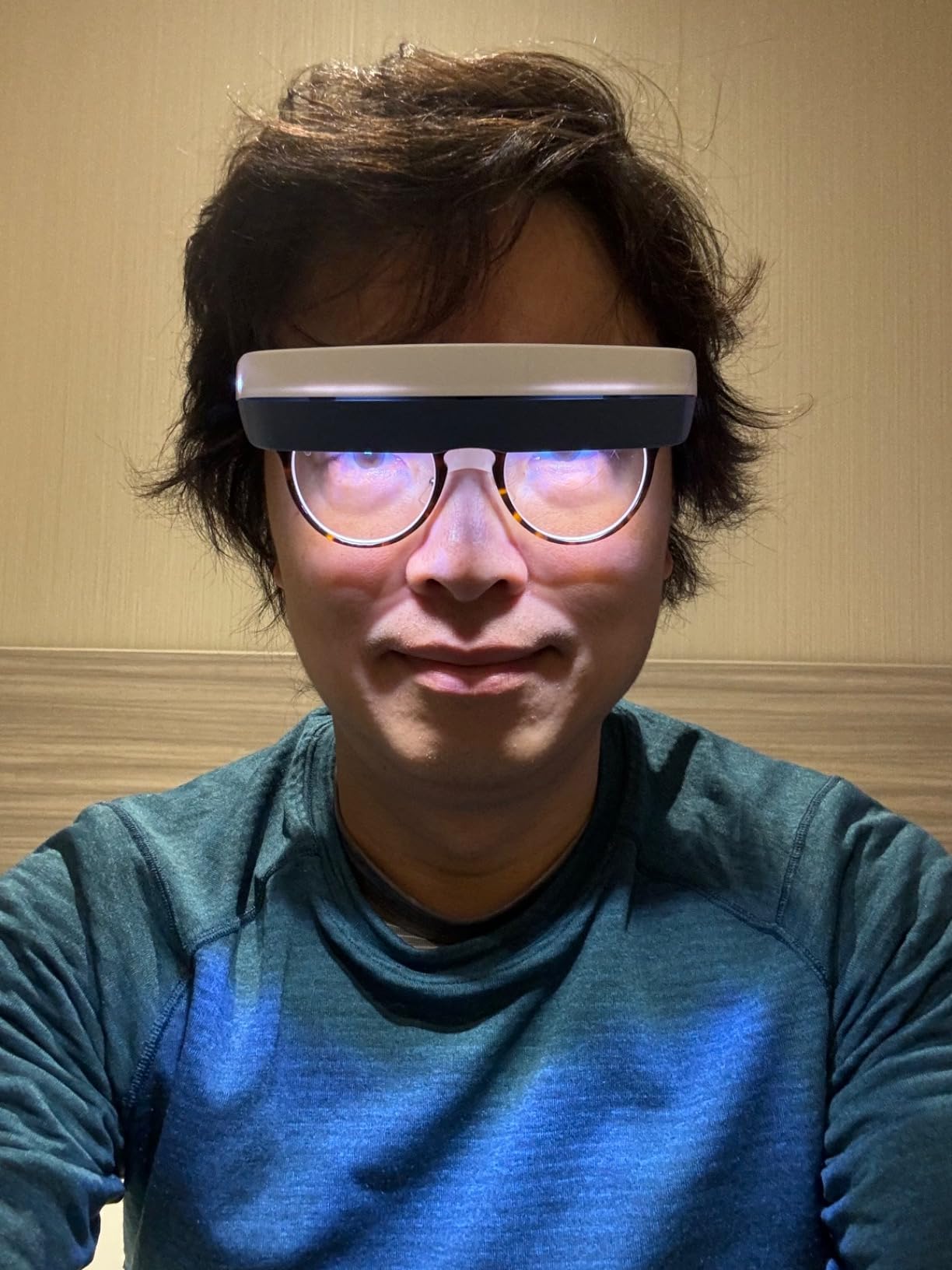 luminette 3 Light Therapy Glasses - Wearable Light Therapy Lamp - Natural Relief for Sleep Problems, Seasonal Mood Disorders & Jet lag - Portable Daylight Lamp (Blue) customer photo 2