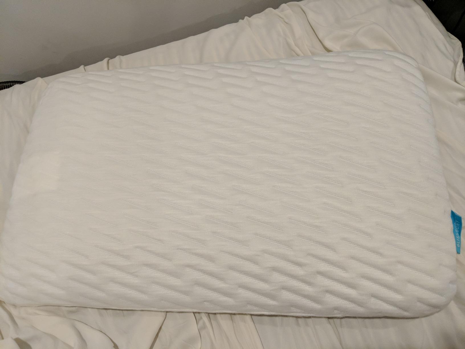 BLISSBURY Stomach Sleeper Pillow, Thin Flat Memory Foam Pillow, 2.6 Inch customer photo 2