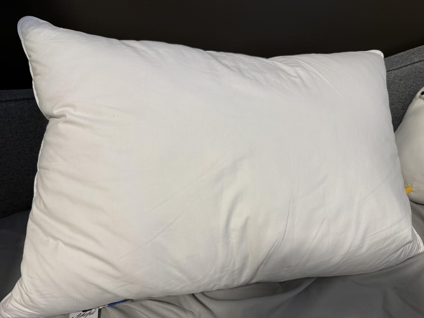 Goose Feathers and Down Pillow, Bed Pillow Queen Size Set of 1 customer photo 2