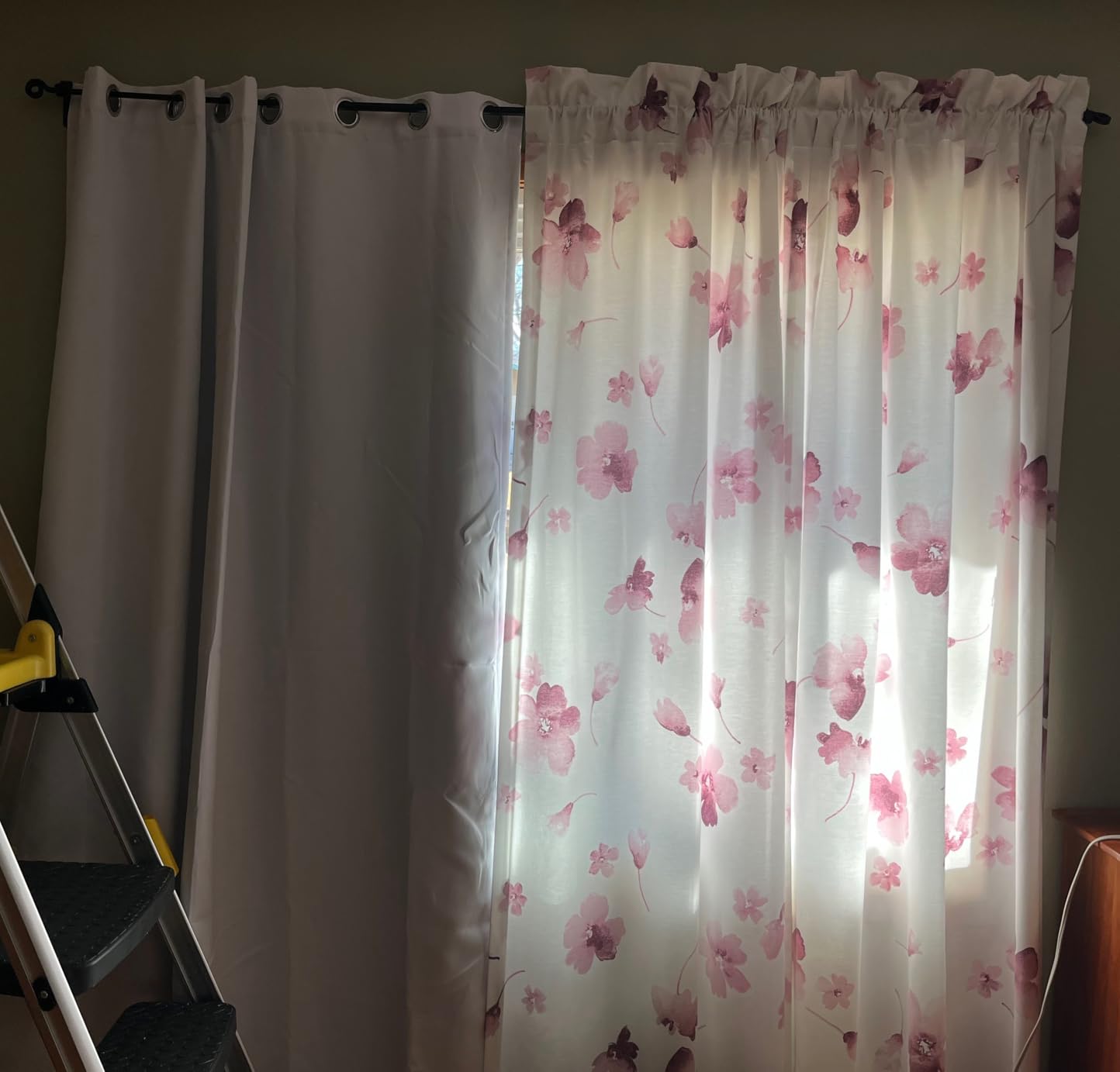 BGment Greyish White 100% Blackout Curtains for Bedroom 63 Inch Length 2 Panels Set, Thermal Insulated Full Light Blocking Grommet Noise Cancelling Window Curtains for Nursery, 42 Inch Wide Each customer photo 2